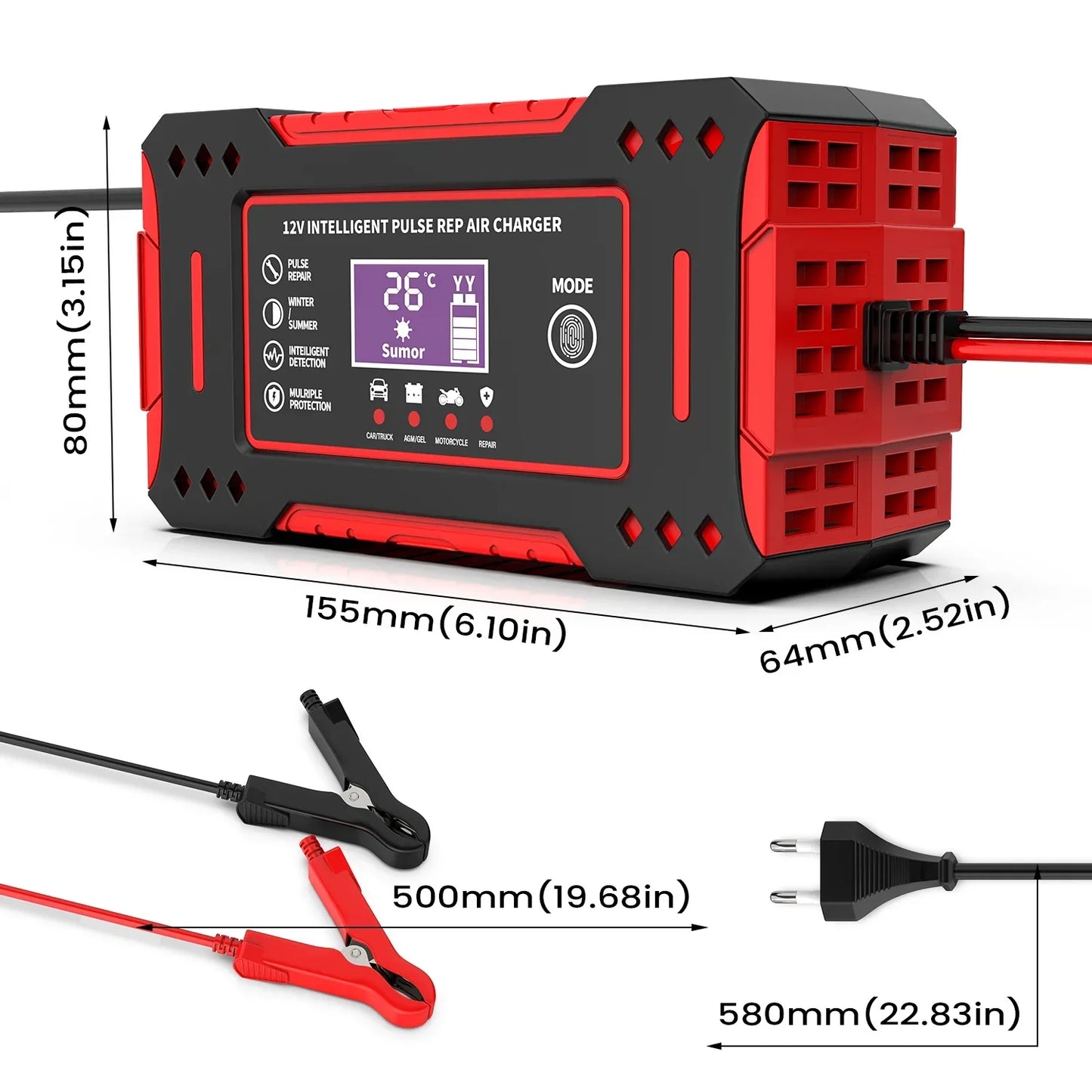 6A 12V Smart Car Battery Charger