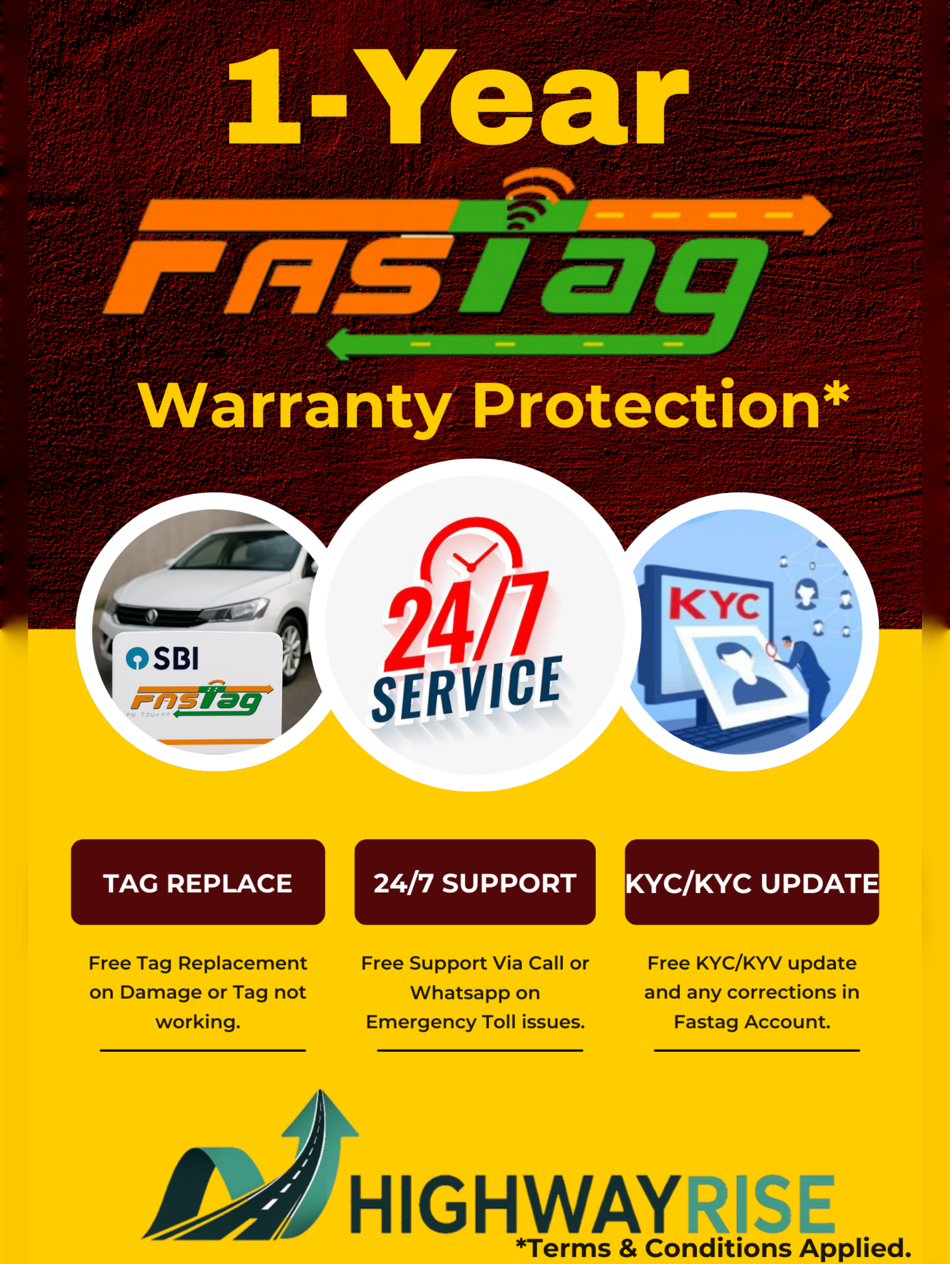 1-year Fastag warranty Protechtion
