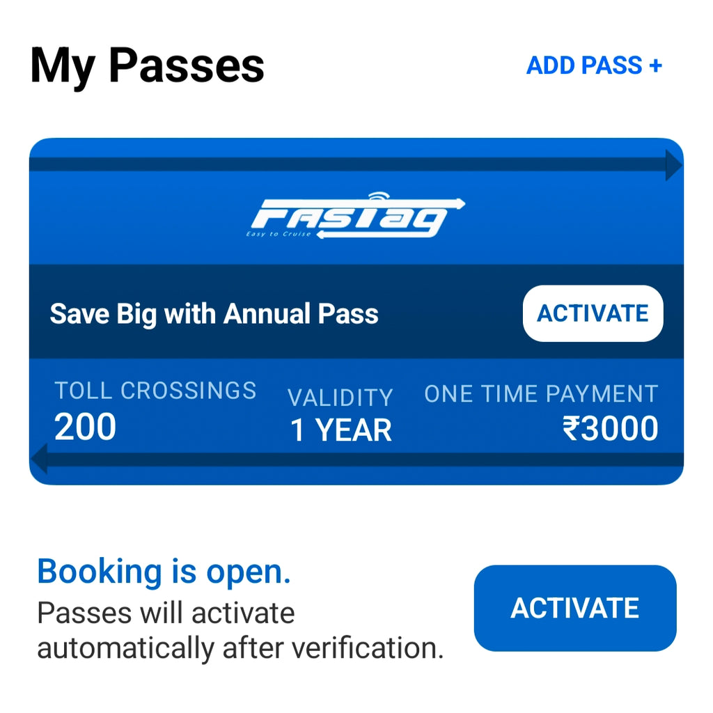 Fastag Annual Pass For Private Cars only