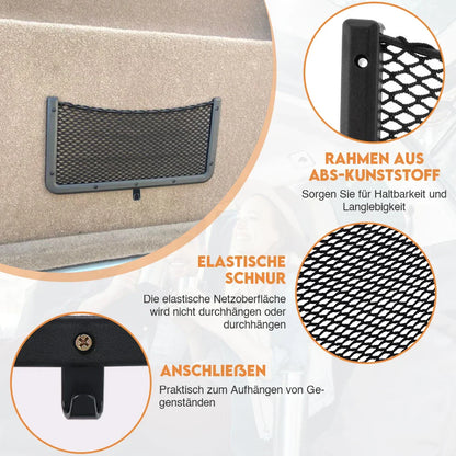 4PCS Framed Car Mesh Storage Net Bags 36x18CM Organizer Pockets Black