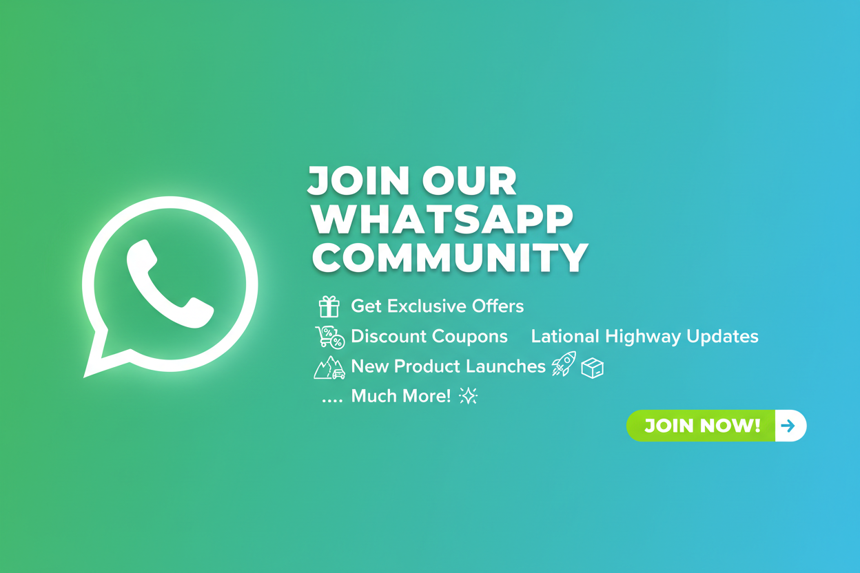 create a image in which i am telling users to join our whatsapp community to get offers, discount coupons, latest national highway updated, latest products and many more