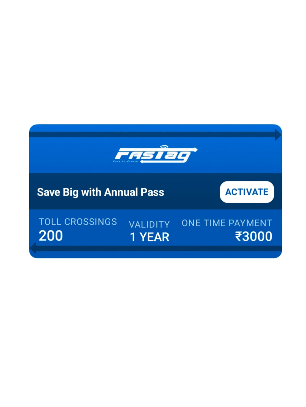 Fastag Annual Pass For Private Cars only